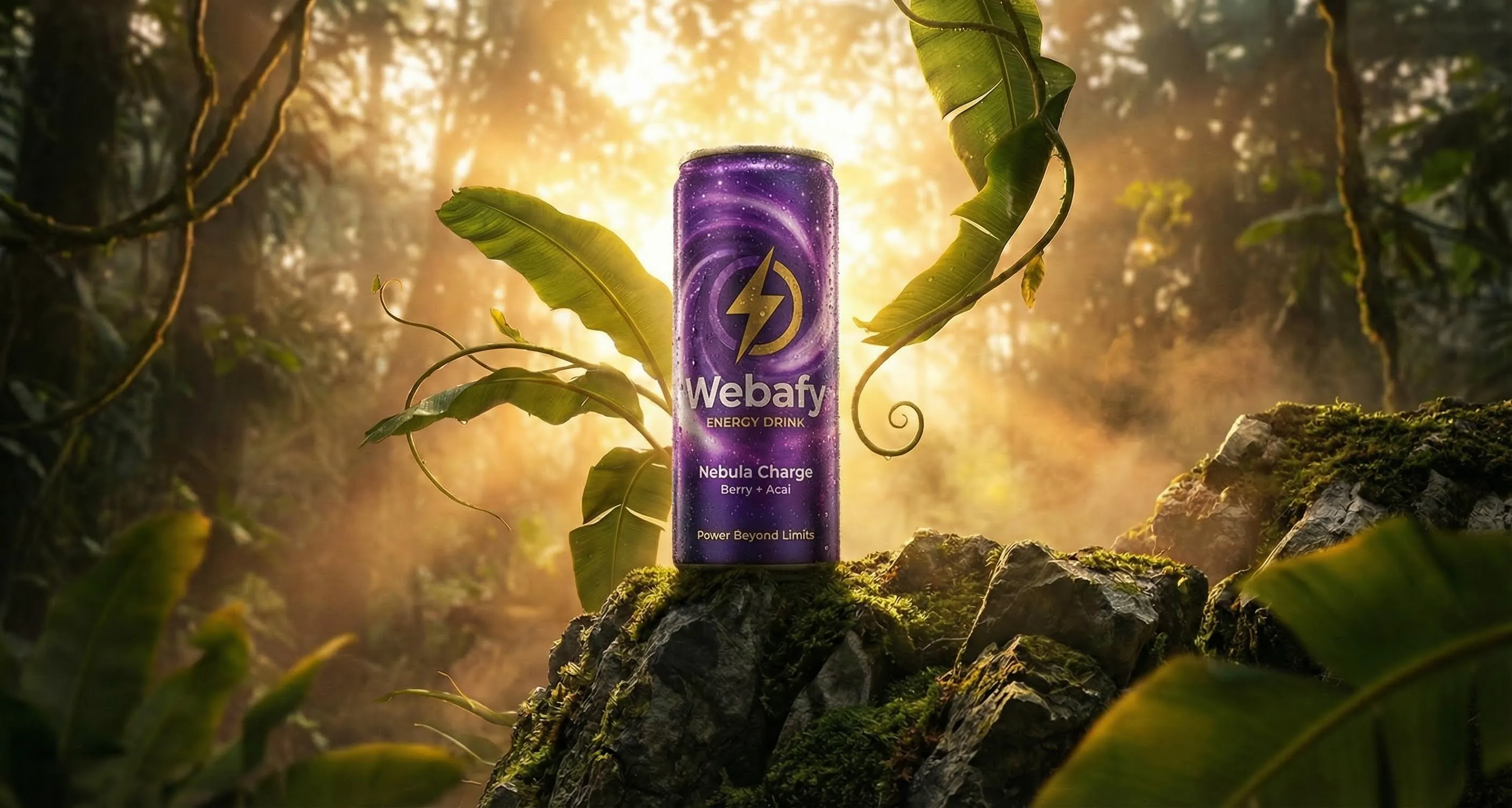 Energy drink AI render variant 3 - Neon theme with vibrant lighting