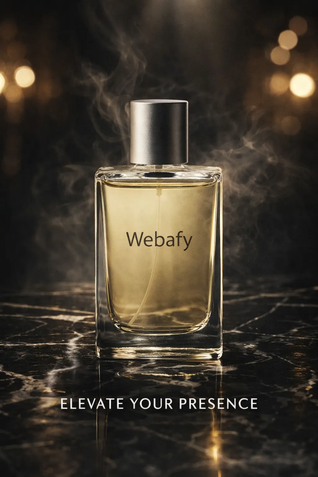 Webafy perfume bottle — cinematic AI-enhanced product render
