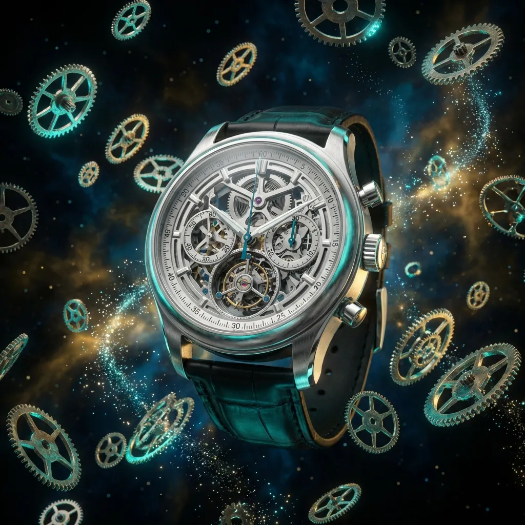 Luxury watch — cosmic 3D AI-enhanced render