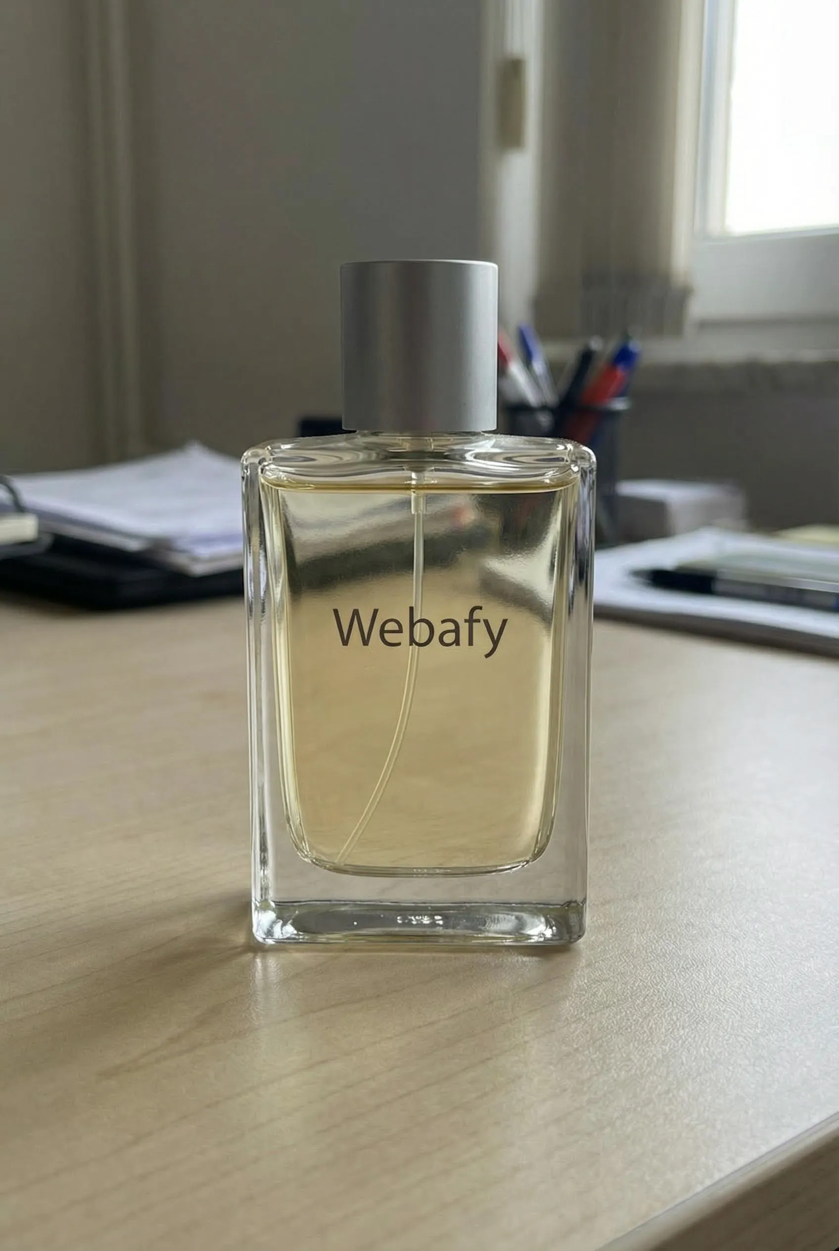 Webafy perfume bottle — before edit - original product photography